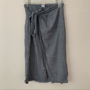 Twik Herringbone Asymmetrical Wrap Skirt